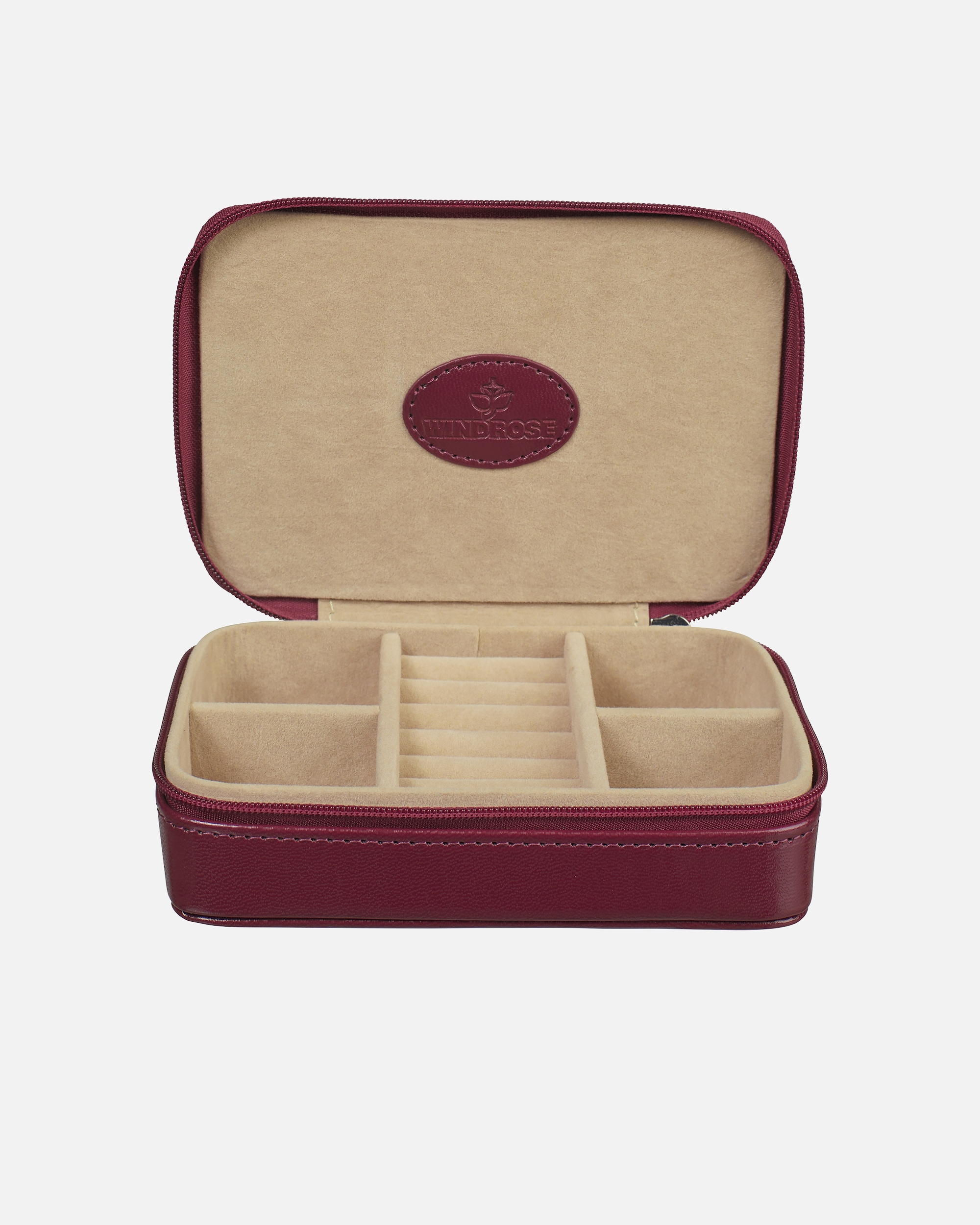 Schmuckkasten für Weiblich Windrose Schmuckkästchen merino Charmbox klein Rot