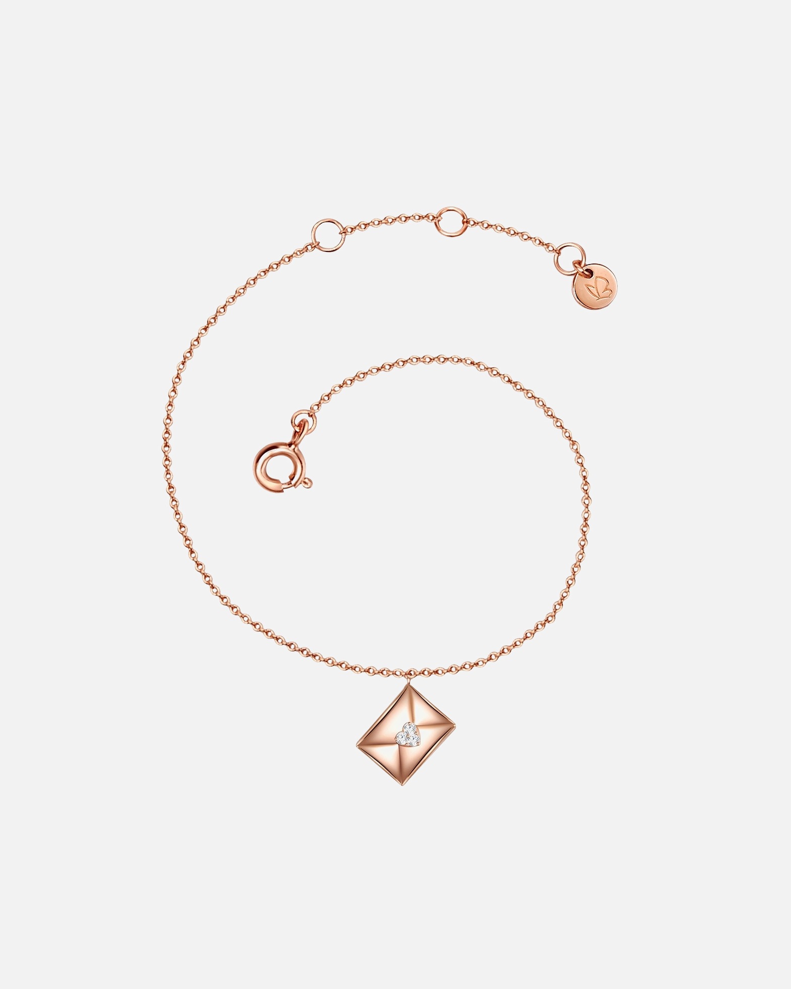 Armband für Weiblich Glanzstücke München Armband Kuvert Sterling Silber Zirkonia in Roségold 17,0 cm Basislänge + 3,0 cm Verlängerung