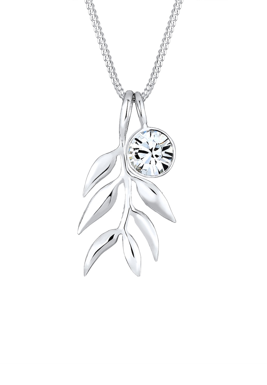 Elli Olivenblatt Zweig 925 Sterling Silber, mit Kristallen von Swarovski silberfarben Damen