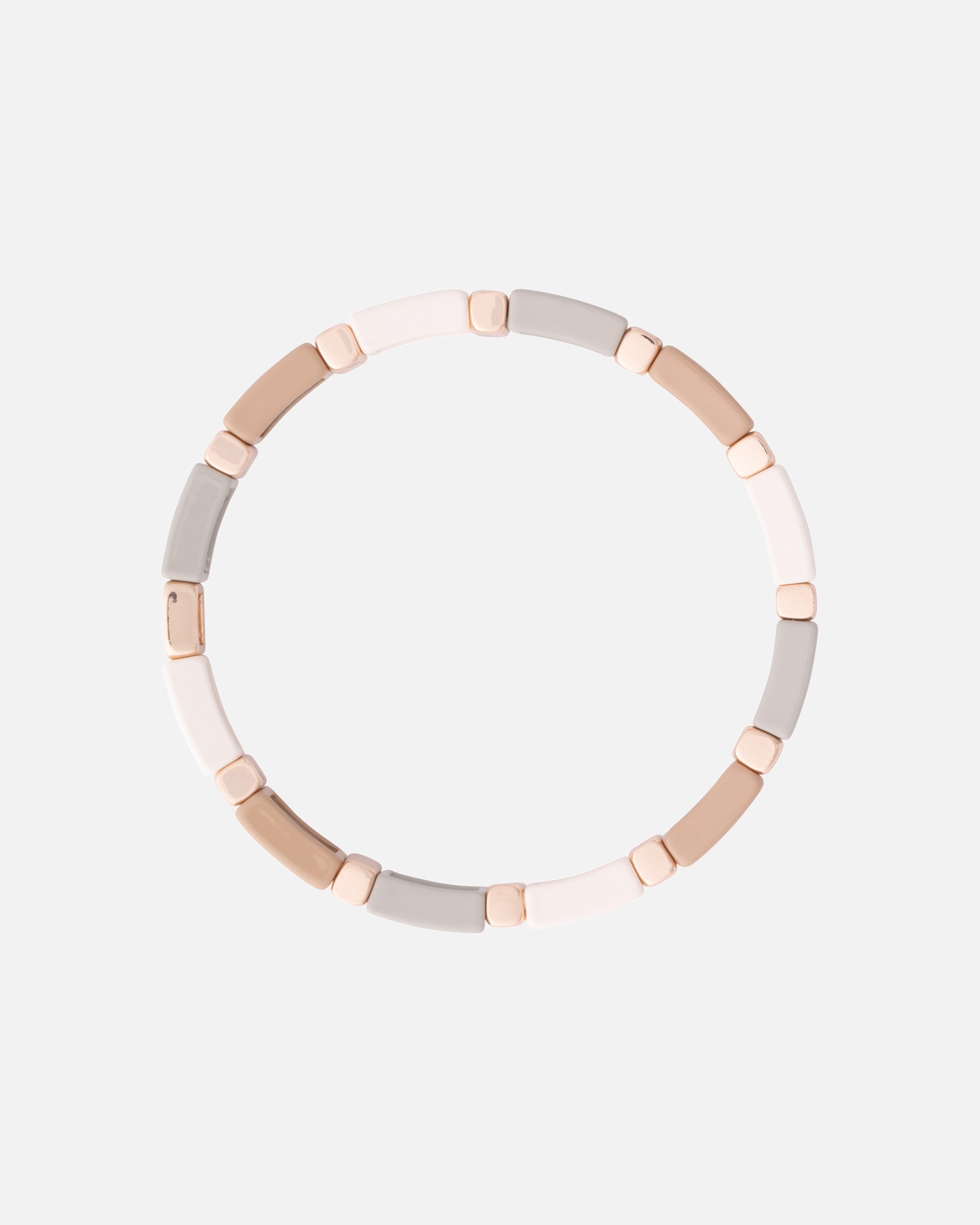 Armband für Weiblich A&C Oslo – Nordic Design Jewellery Default Brand Line Armband 'Enamel Tiles Crystal Line' beige