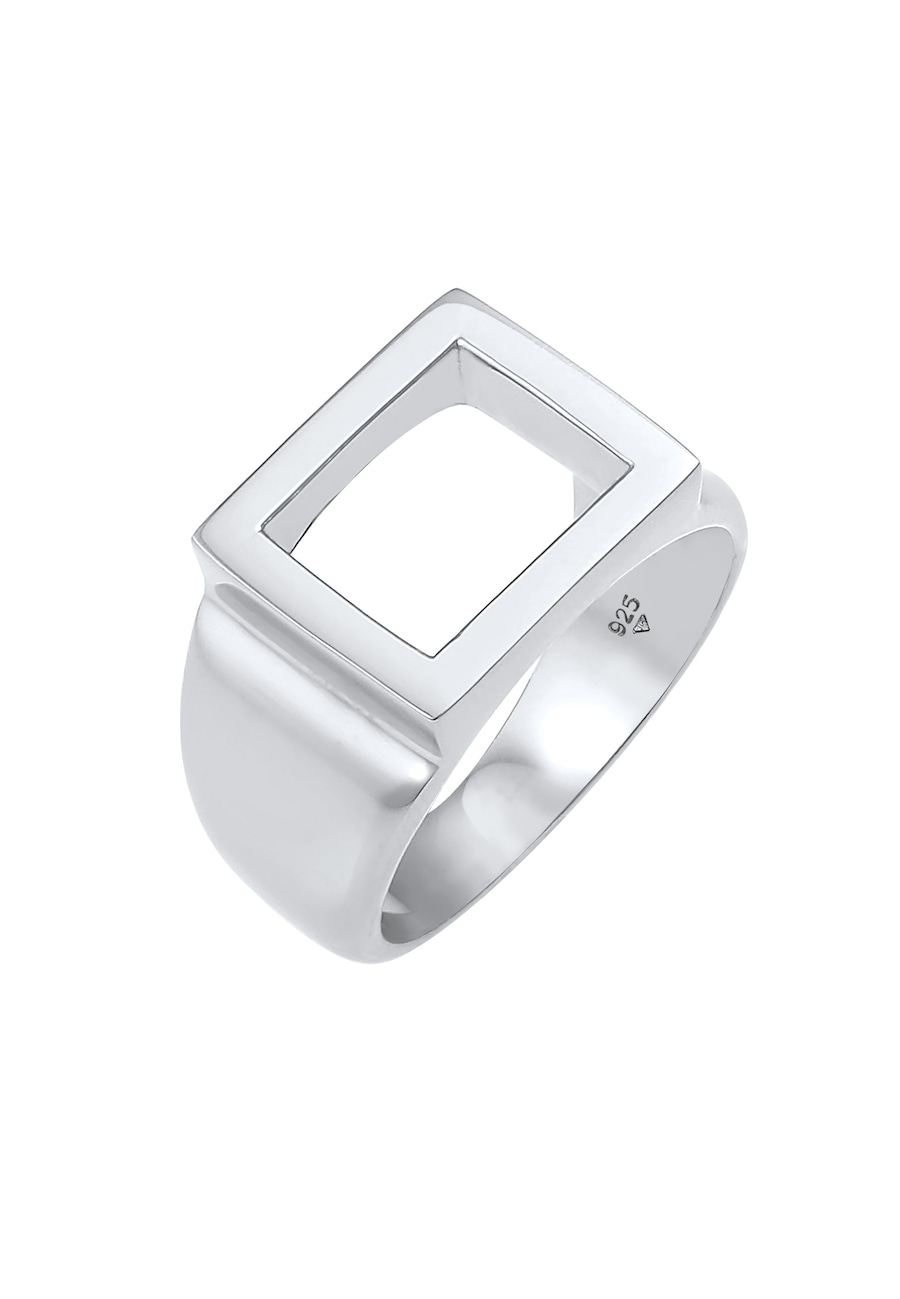 KUZZOI Siegelring Herren Rechteckig 925 Silber 60