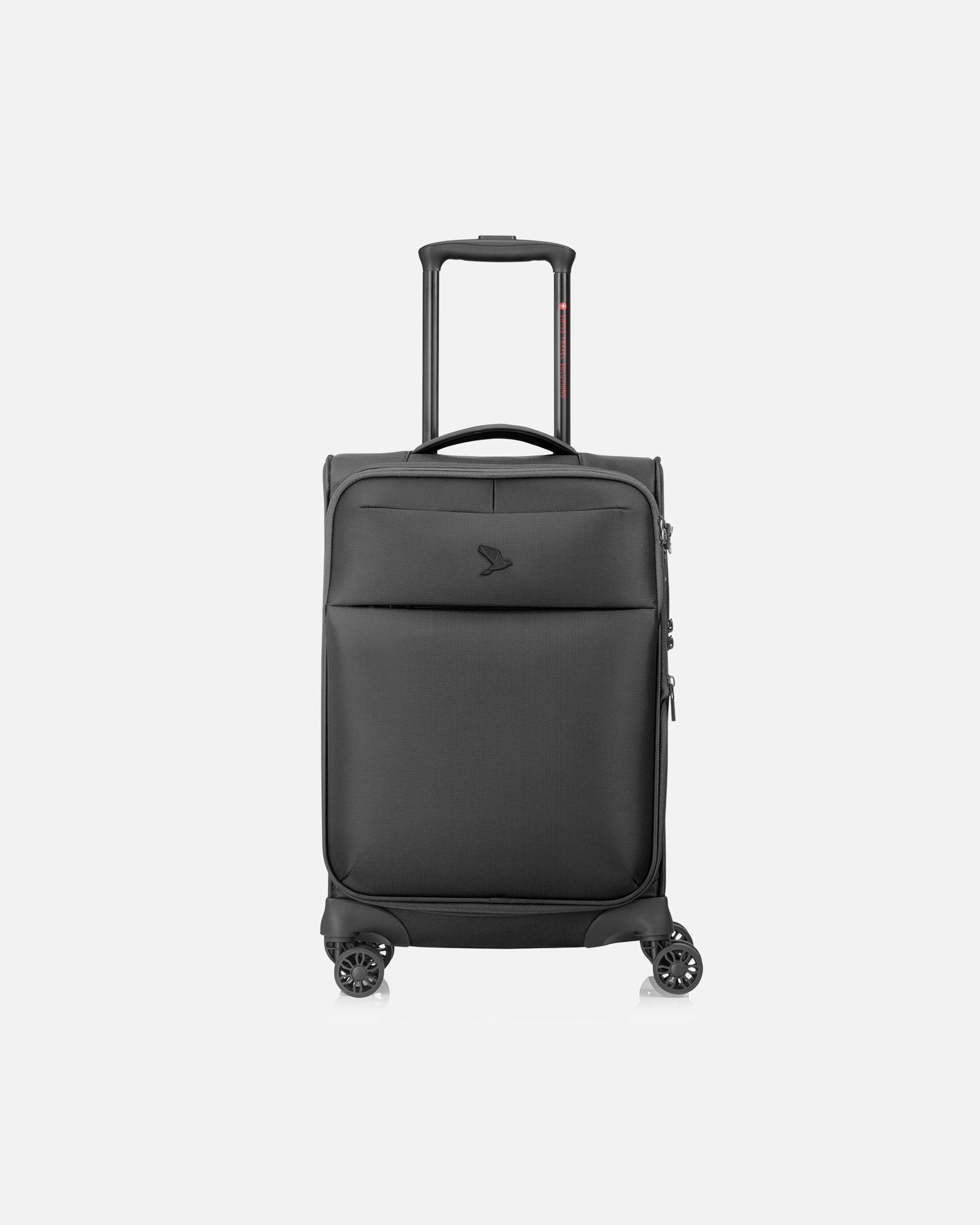 Handgepäckkoffer für Männlich Pack Easy GoUp 4 Rollen Kabinentrolley S 53 cm mit Dehnfalte schwarz