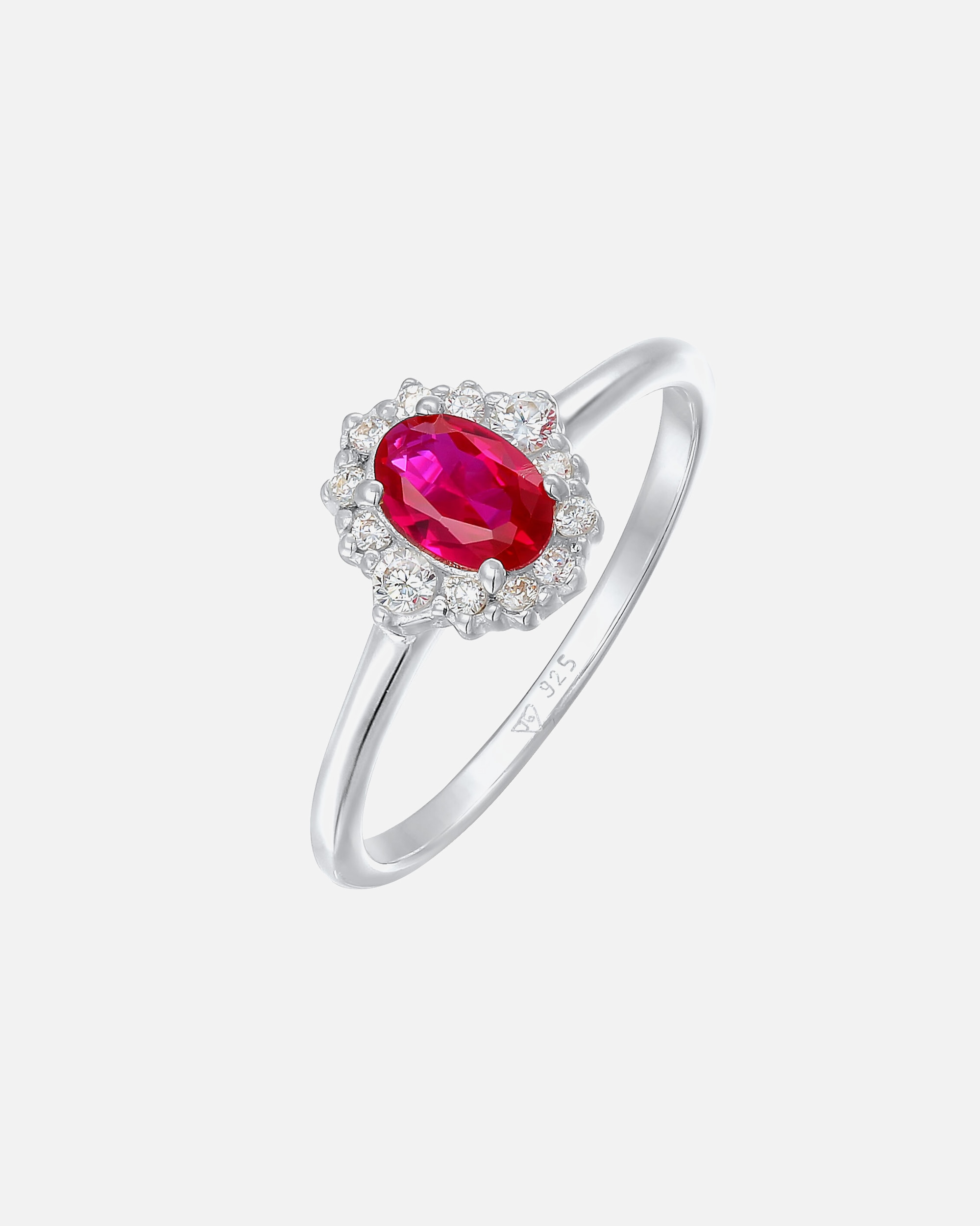 Ring für Weiblich Elli Cocktailring Synthetischer Rubin Zirkonia 925 Silber 52