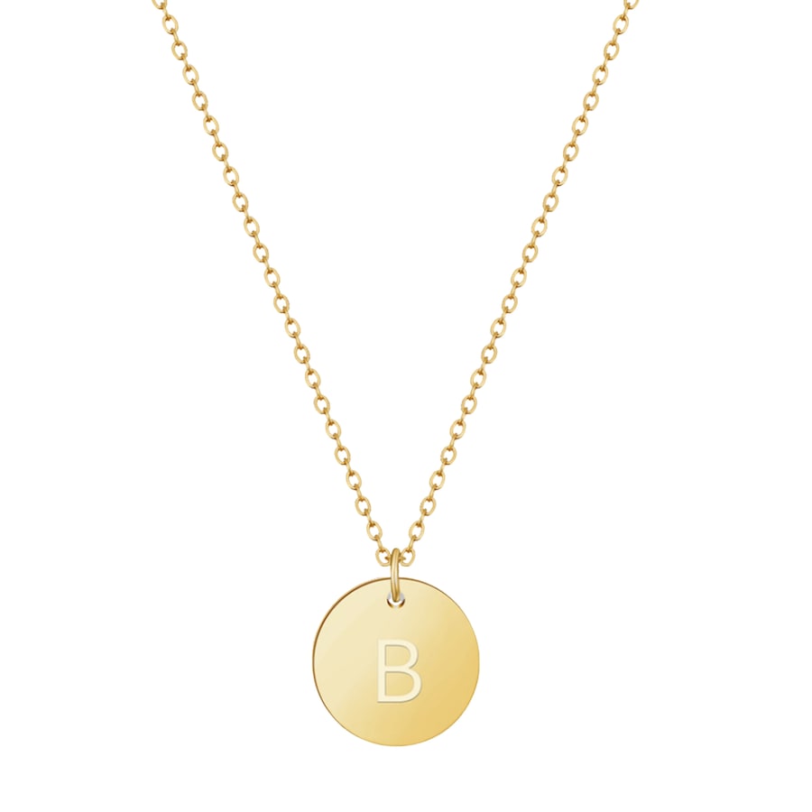 GOOD.designs Namenskette 18 K vergoldet mit Buchstaben-Coin B Onesize Damen