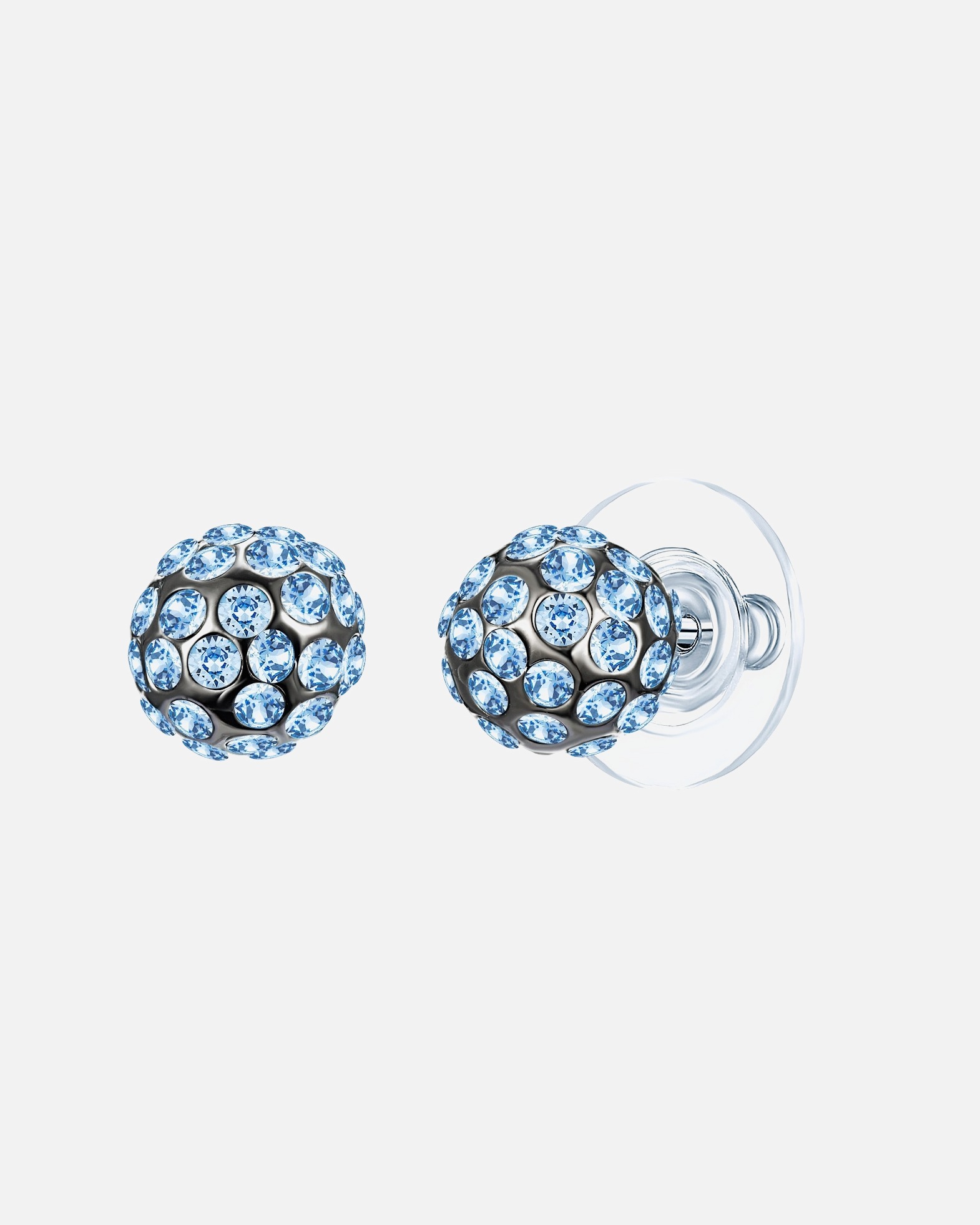 Ohrringe für Weiblich Lulu & Jane Ohrstecker aus Metall-Legierung in Silber mit verziert mit Kristallen von Swarovski® 8,0 mm