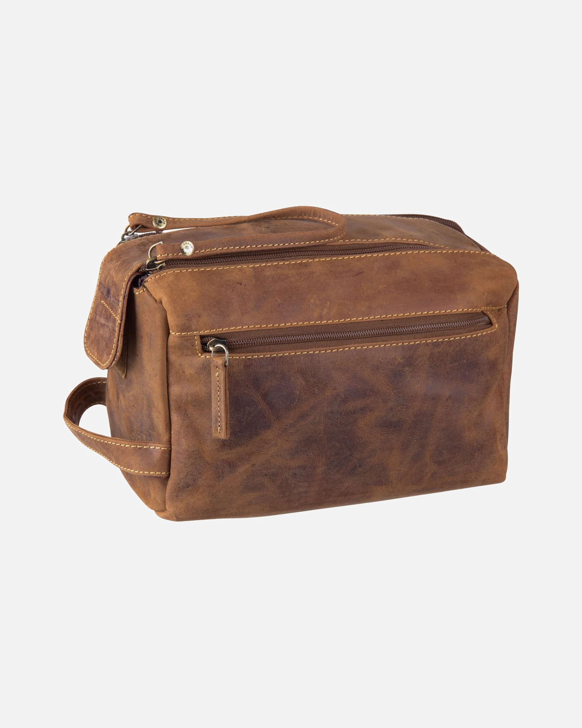 Kulturtasche für Männlich Greenburry Kulturbeutel Vintage Sattelbraun