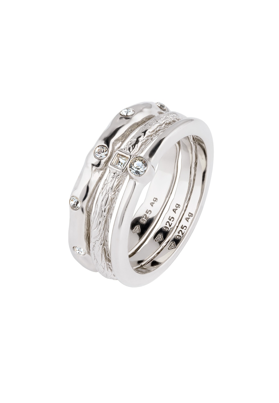 Elli Weiß 3er Set 925 Sterling Silber, mit Kristallen von Swarovski 56 Damen