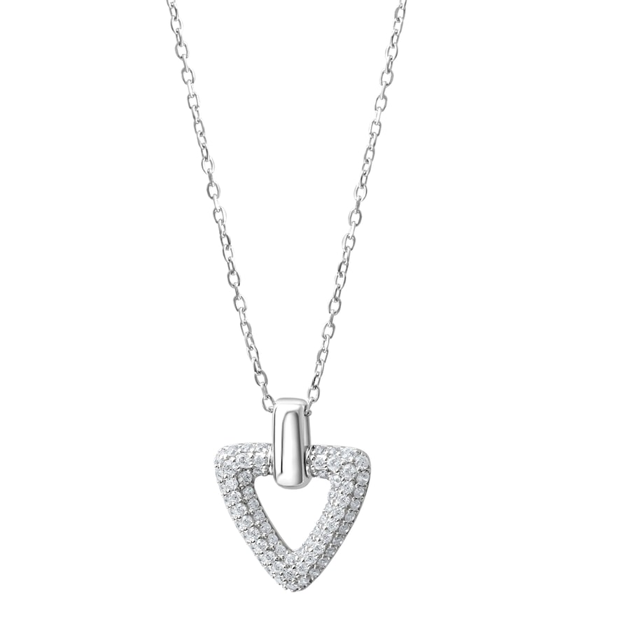 Celesta Anhänger mit Kette 925 Silber weiße Zirkonia 925/- Sterling weiß 42+3cm Weiss Damen