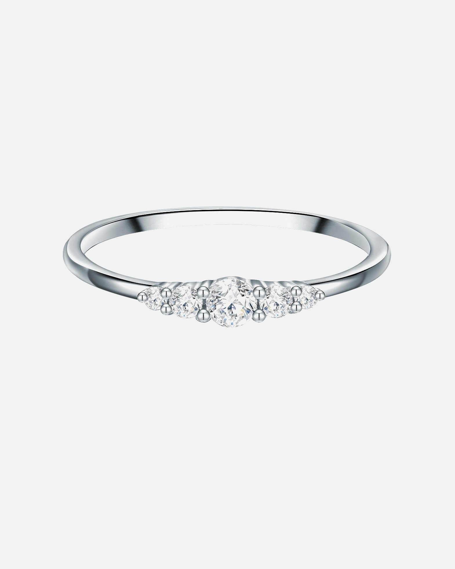 Ring für Weiblich Trilani Ring aus Sterling Silber in silber mit Zirkonia 60