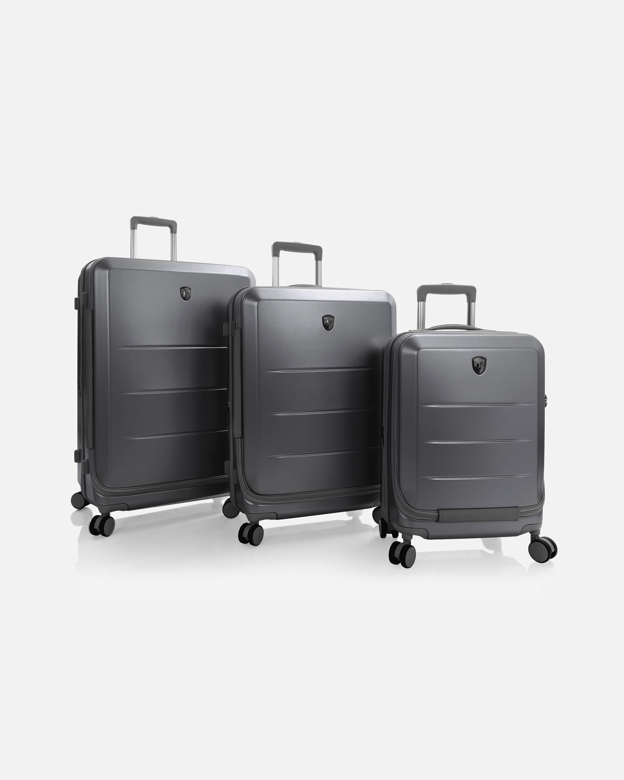 Koffer für Männlich Heys EZ Fashion 4 Rollen Kofferset 3-teilig mit Dehnfalte charcoal