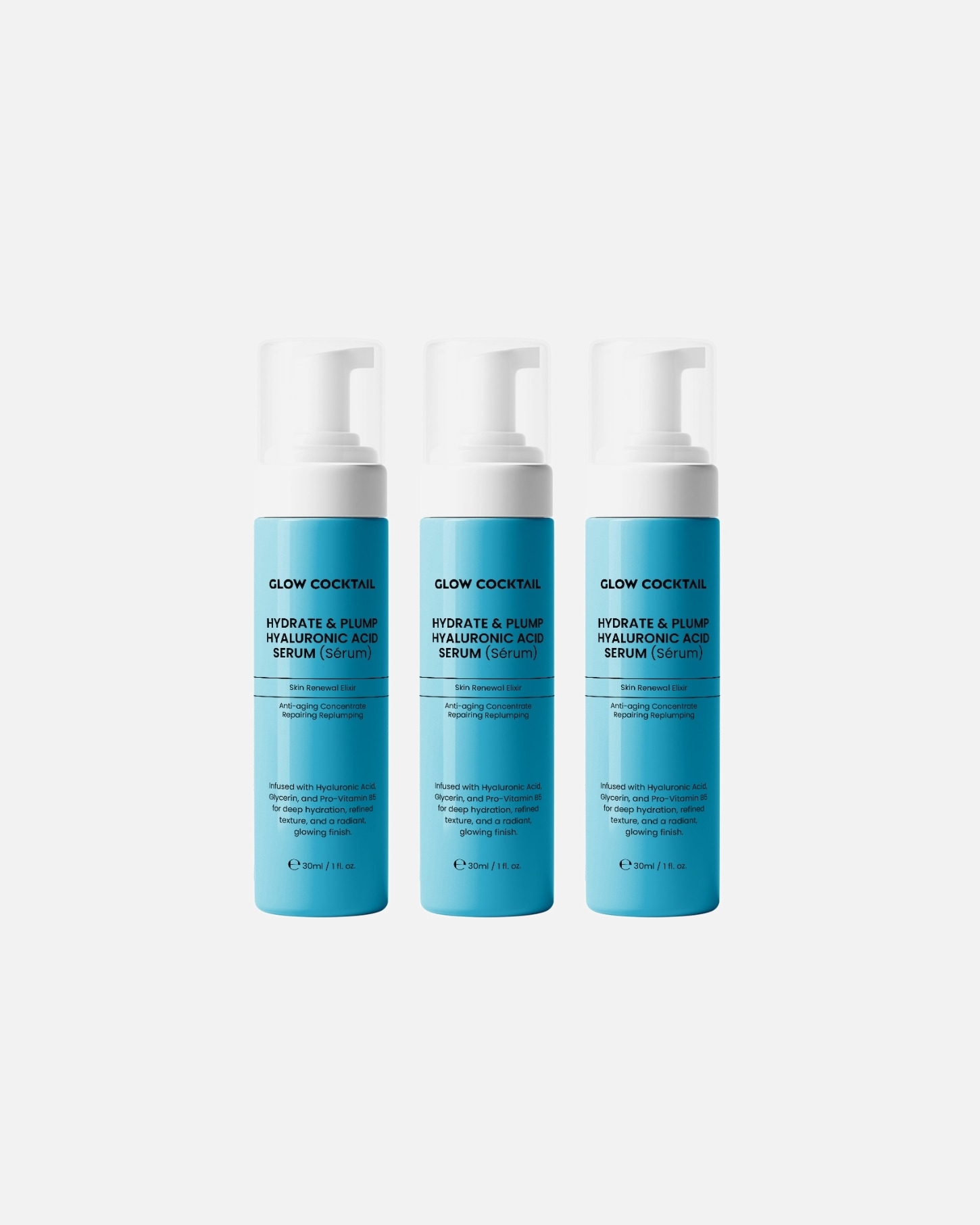 Hyaluronsäure Serum für Weiblich Glow Cocktail Hyaluron Plump Serum Trio 1 Stück