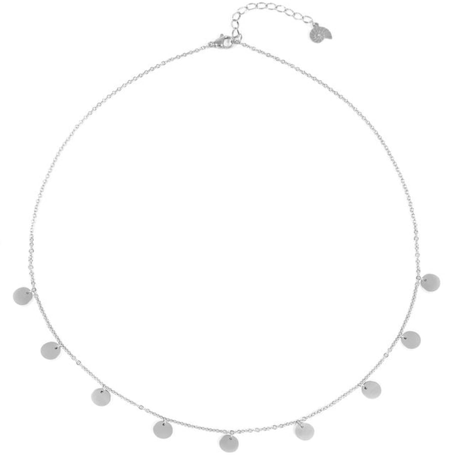 Hey Happiness Halskette mit mehreren Kreisen aus Edelstahl Silber Damen