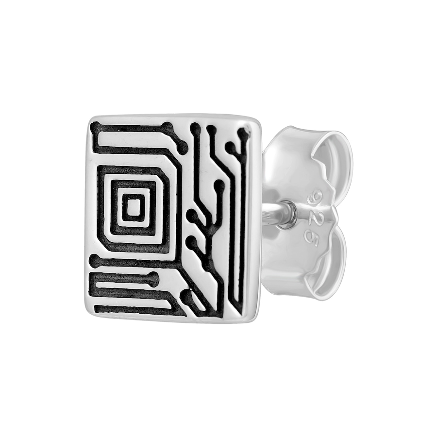 caï Single Ohrstecker Silber 925 rhodiniert 925/- Sterling ohne Stein weiß Herren