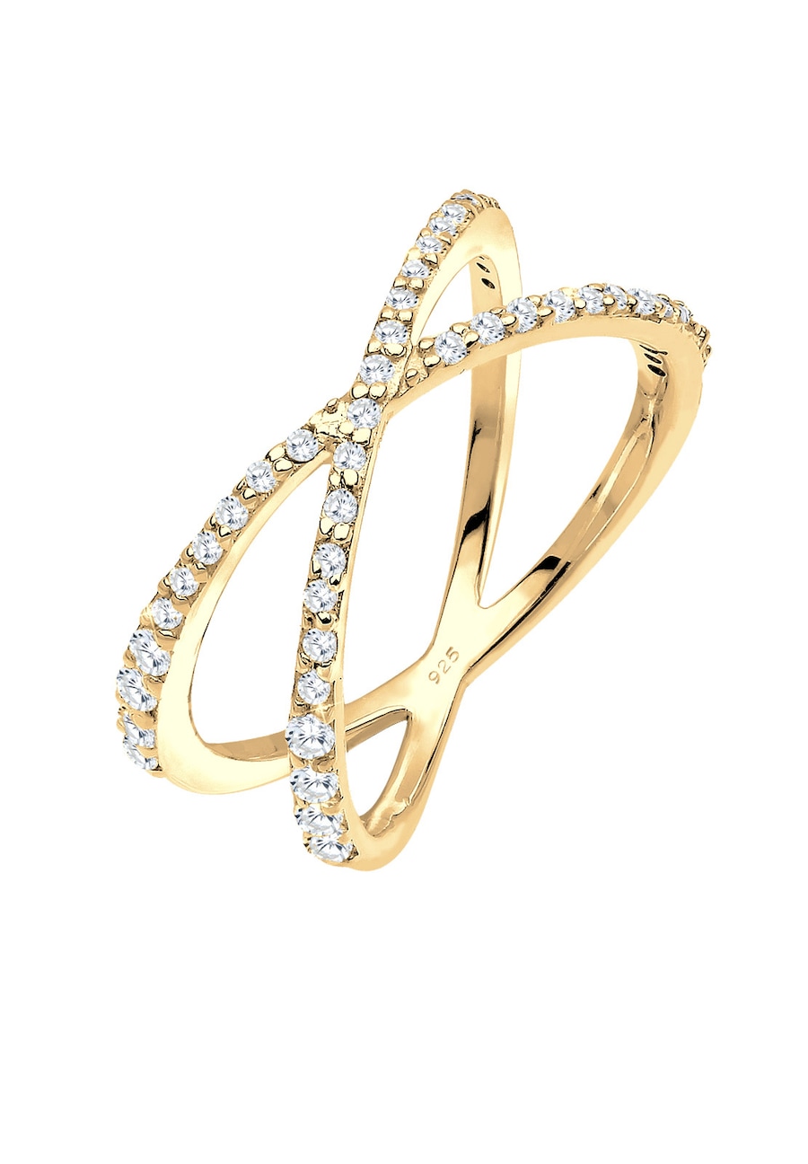 Elli Kreuz Symbol Zirkonia 925 Sterling Silber 56 Damen
