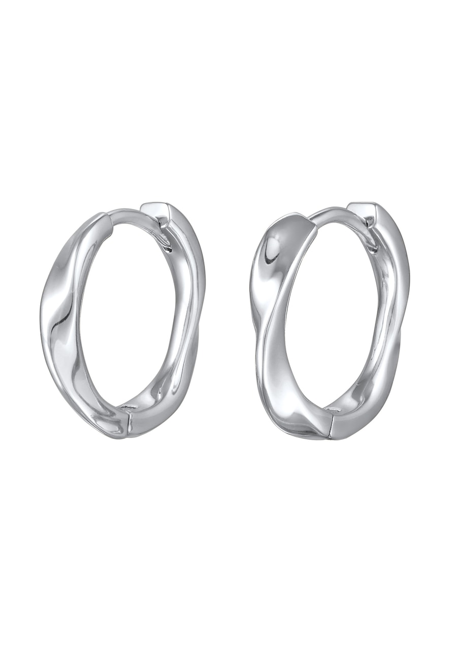 Elli Scharnier Creolen Damen Twisted Look goldfarben silberfarben