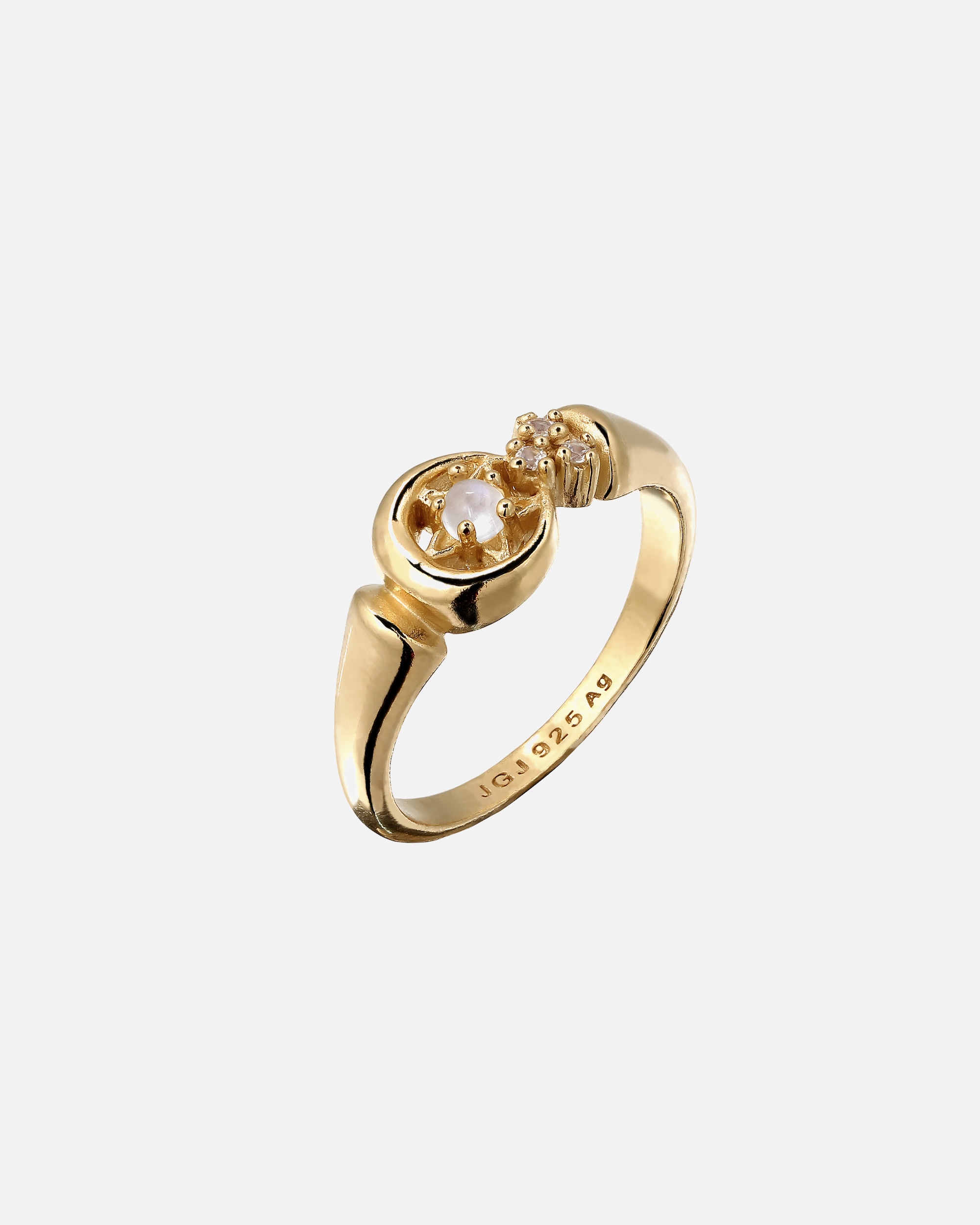 Ring für Männlich KUZZOI Stern Mondstein Regenbogen 925 Sterling Silber 66
