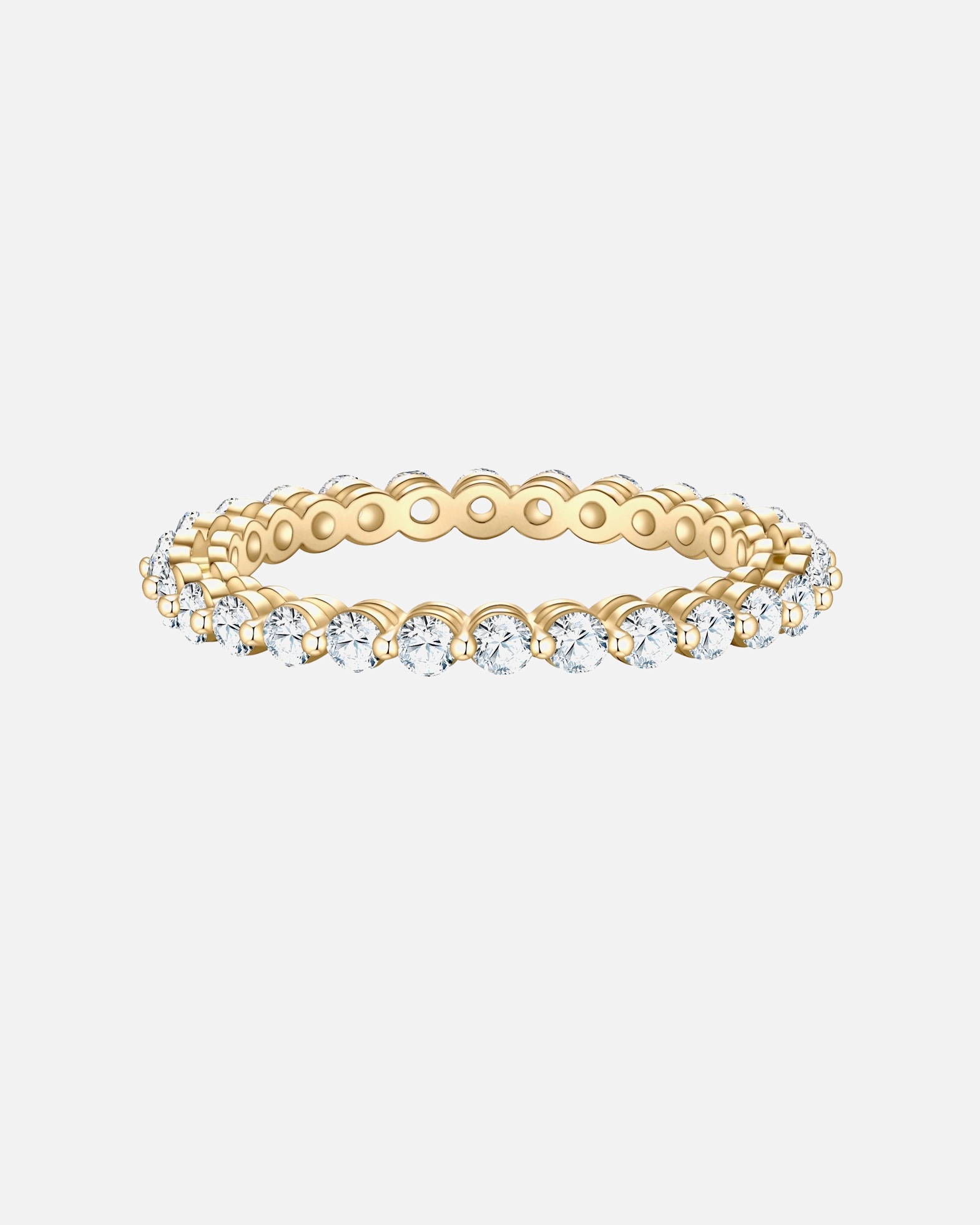 Ring für Weiblich Glanzstücke München Ring Sterling Silber gelbgold Zirkonia weiß 48