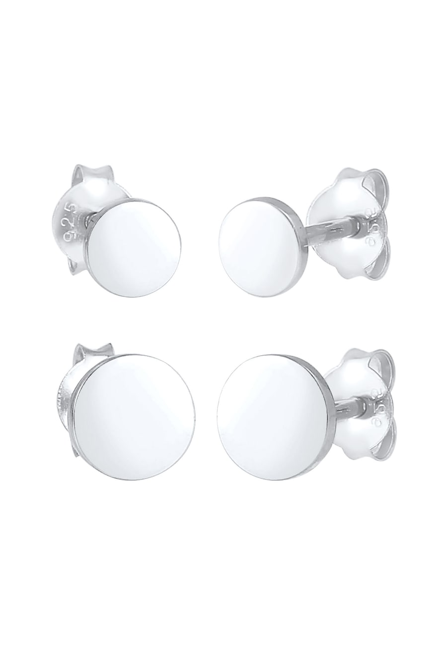 Elli Disc Plättchen Kreis Basic 2er Set 925 Silber silberfarben Damen