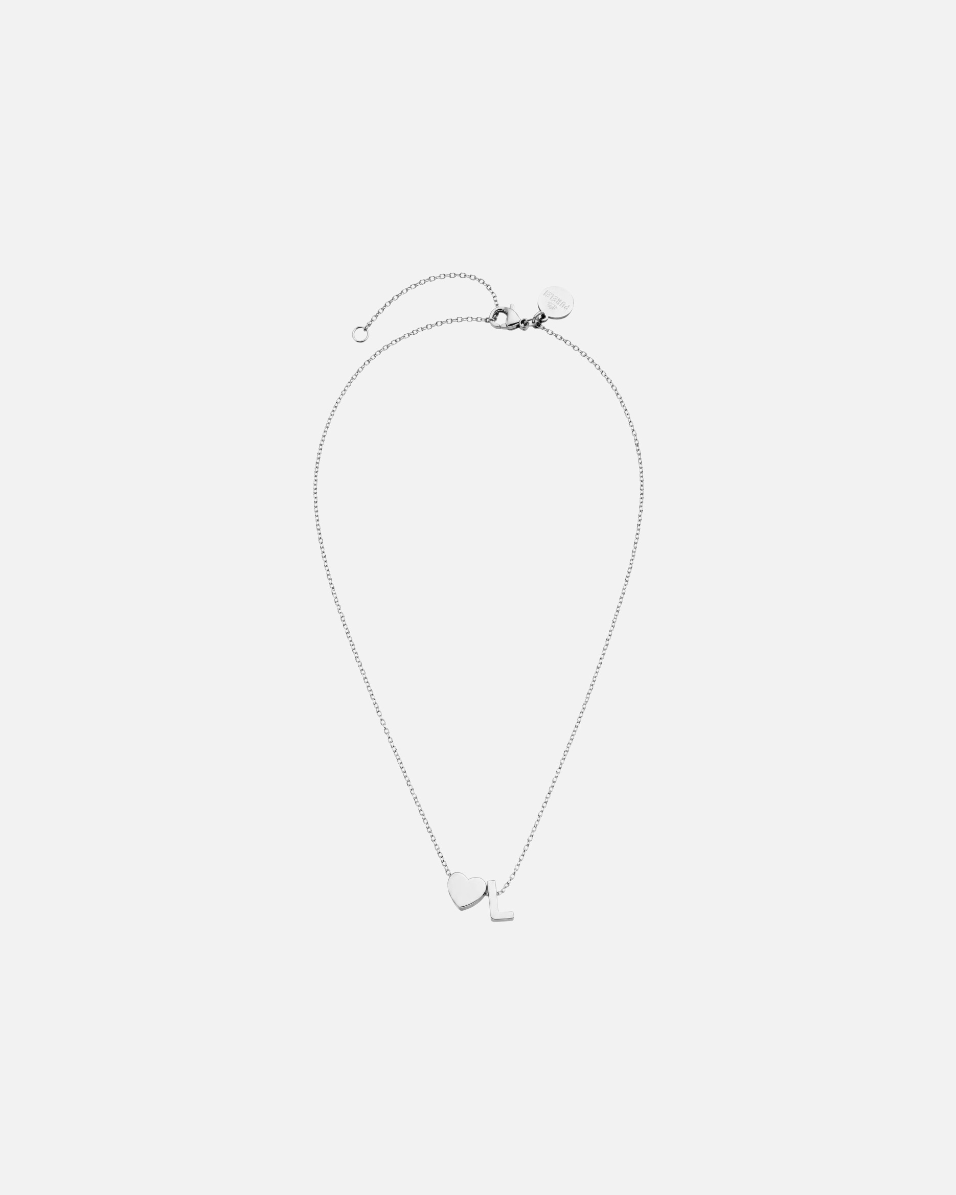 Halskette für Unisex Purelei Letter Heart L Kette 100% Edelstahl Silber