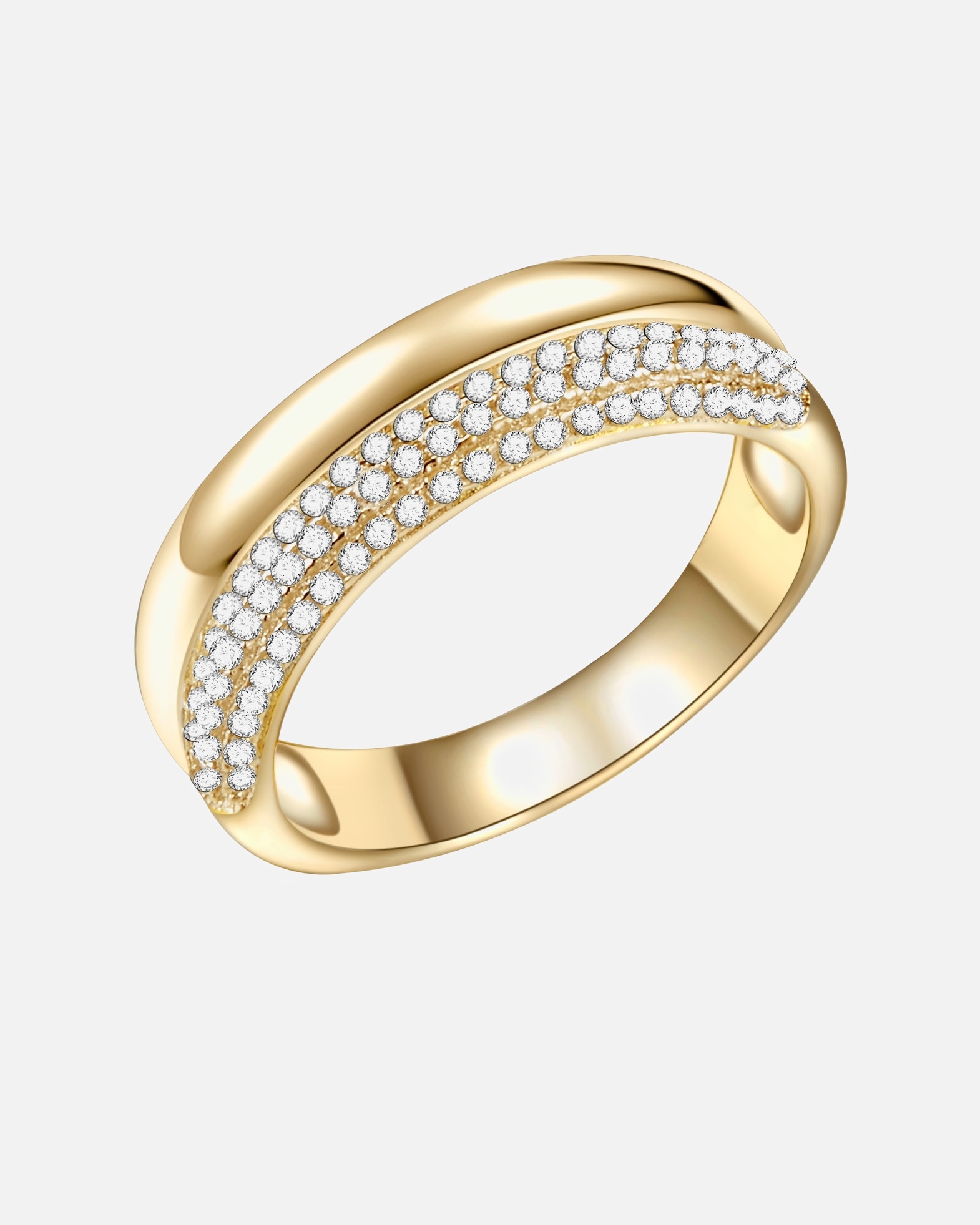 Ring für Weiblich Rafaela Donata Ring Sterling Silber Zirkonia in Gelbgold 52