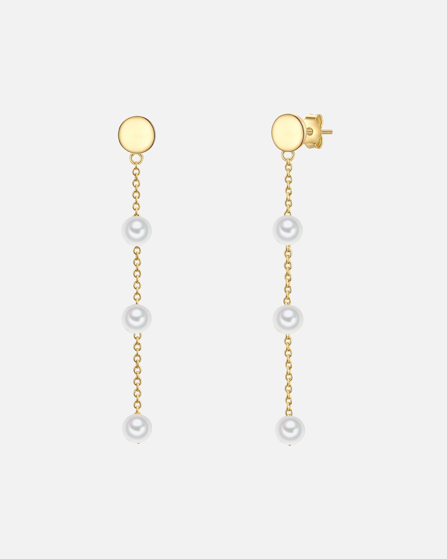 Ohrringe für Weiblich Glanzstücke München Ohrstecker Sterling Silber Süßwasser-Zuchtperle in Gelbgold 45,0 mm