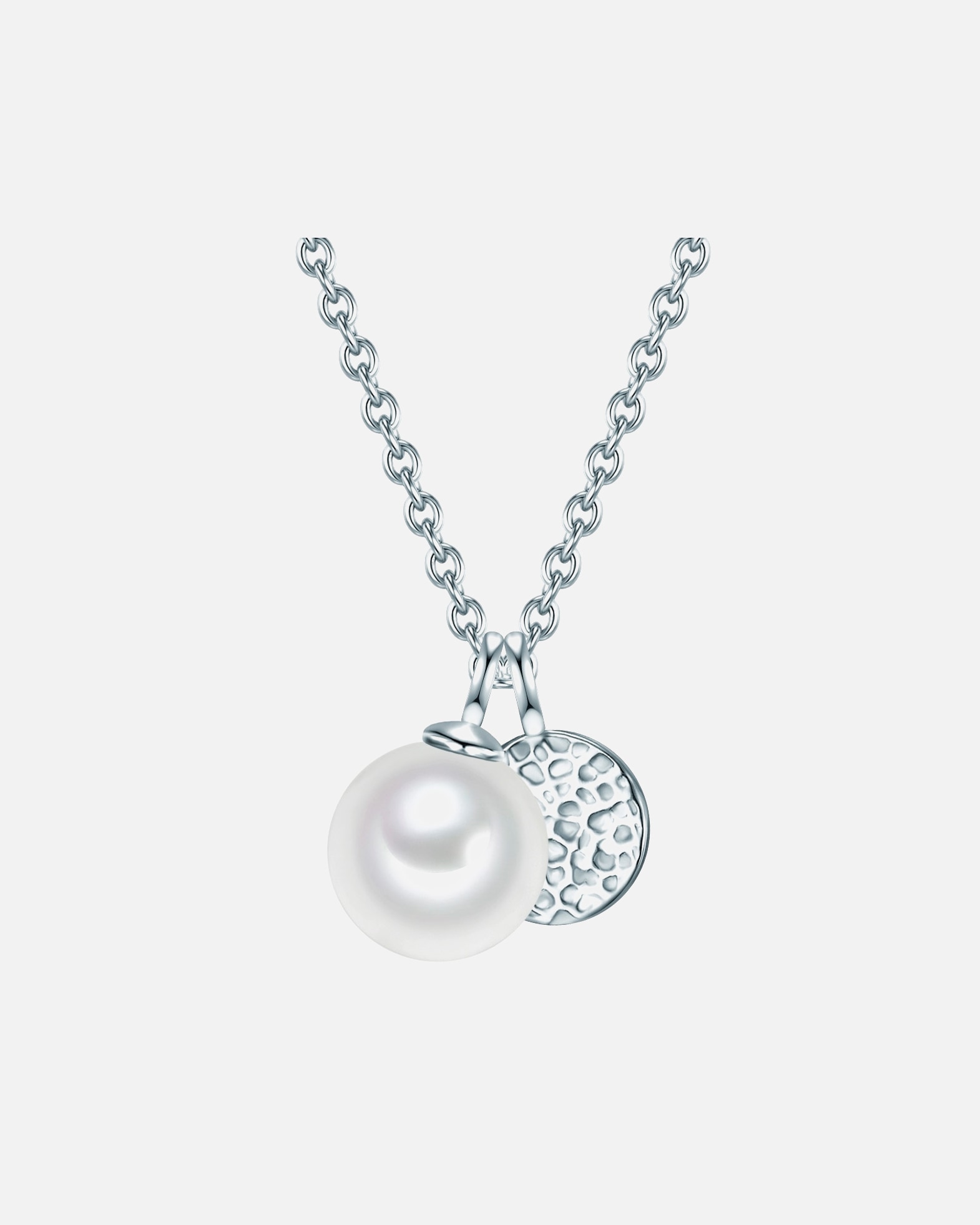 Halskette für Weiblich Valero Pearls Halskette Sterling Silber Süßwasser-Zuchtperle in Gelbgold Silver