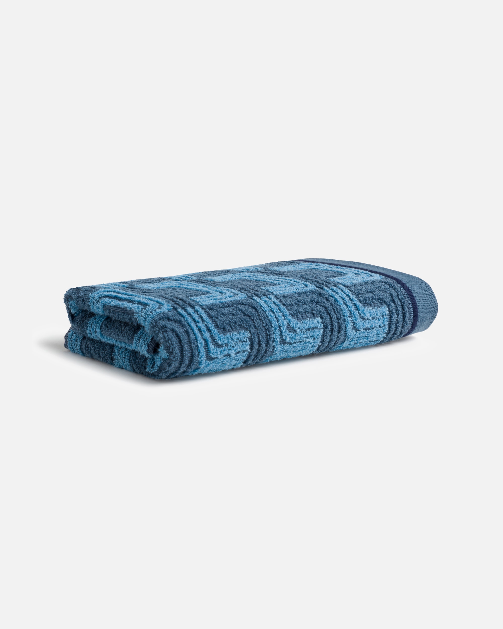 Handtuch für Unisex Möve Duschtuch Geometric Shapes steel blue