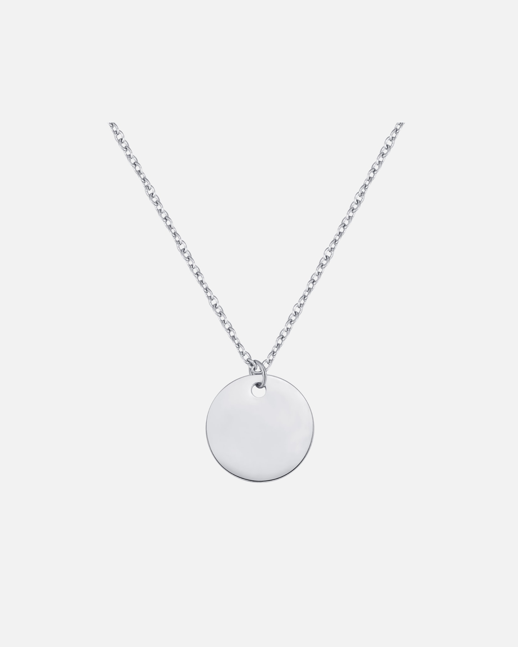 Kette für Weiblich Hey Happiness Default Brand Line Kette mit Kreis Anhänger Edelstahl Silber