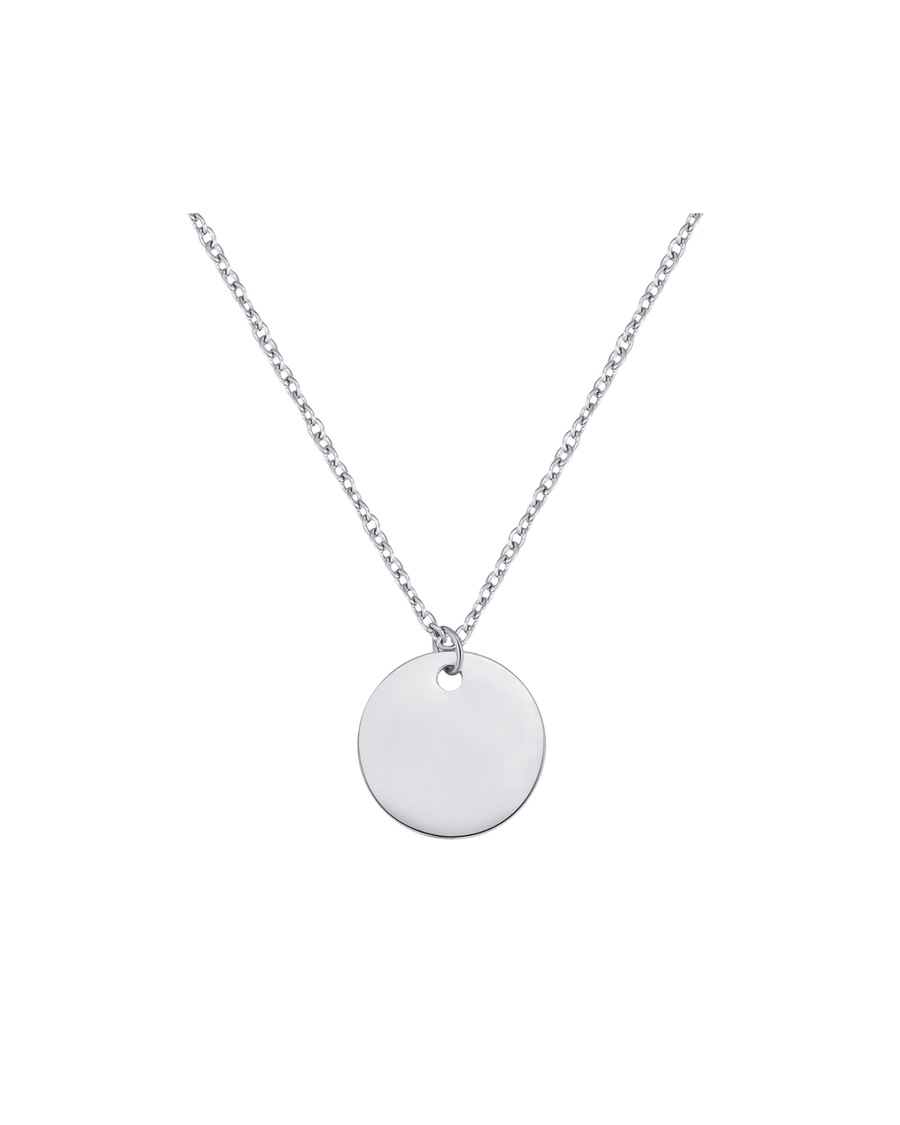 Hey Happiness Kette mit Kreis Anhänger Edelstahl Silber Damen