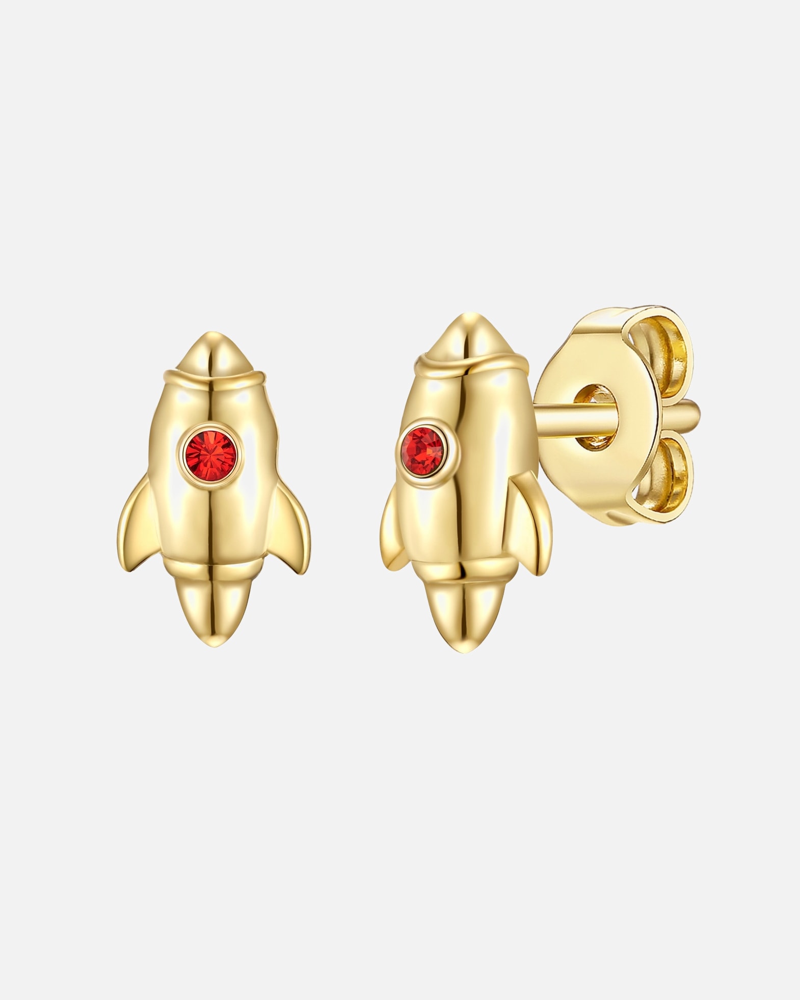 Ohrringe für Weiblich Glanzstücke München Ohrstecker Rakete Sterling Silber Zirkonia in Gelbgold 9,3 mm