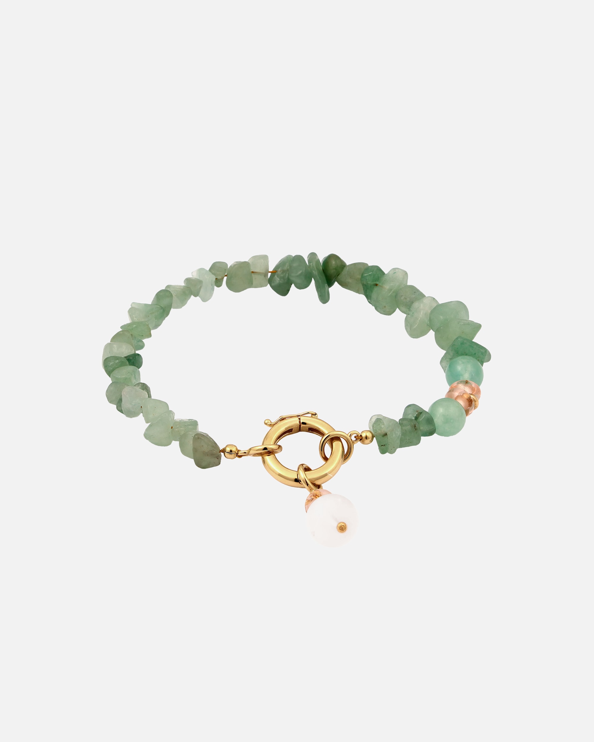 Armband für Weiblich Elli Gürtelkette Aventurin Eis-Kristall 925 Sterling Silber 21
