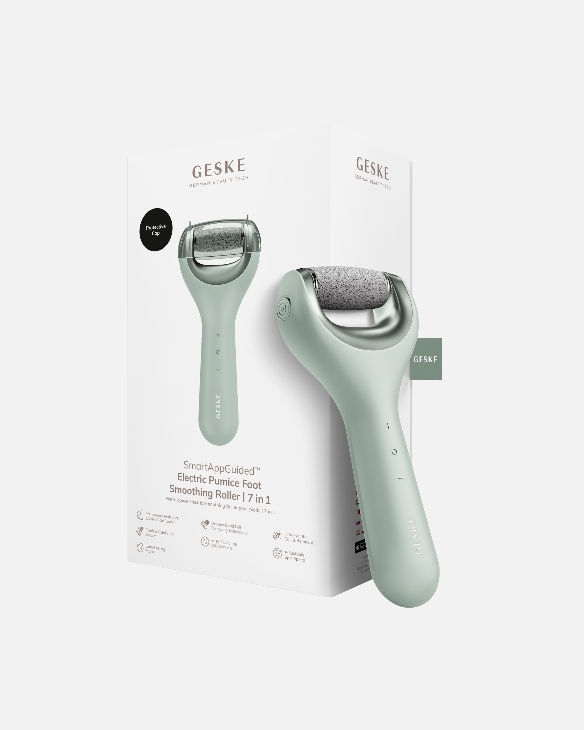 Hornhautentferner für Unisex GESKE GESKE Electric Pumice Foot Smoothing Roller | 7 in 1 Green