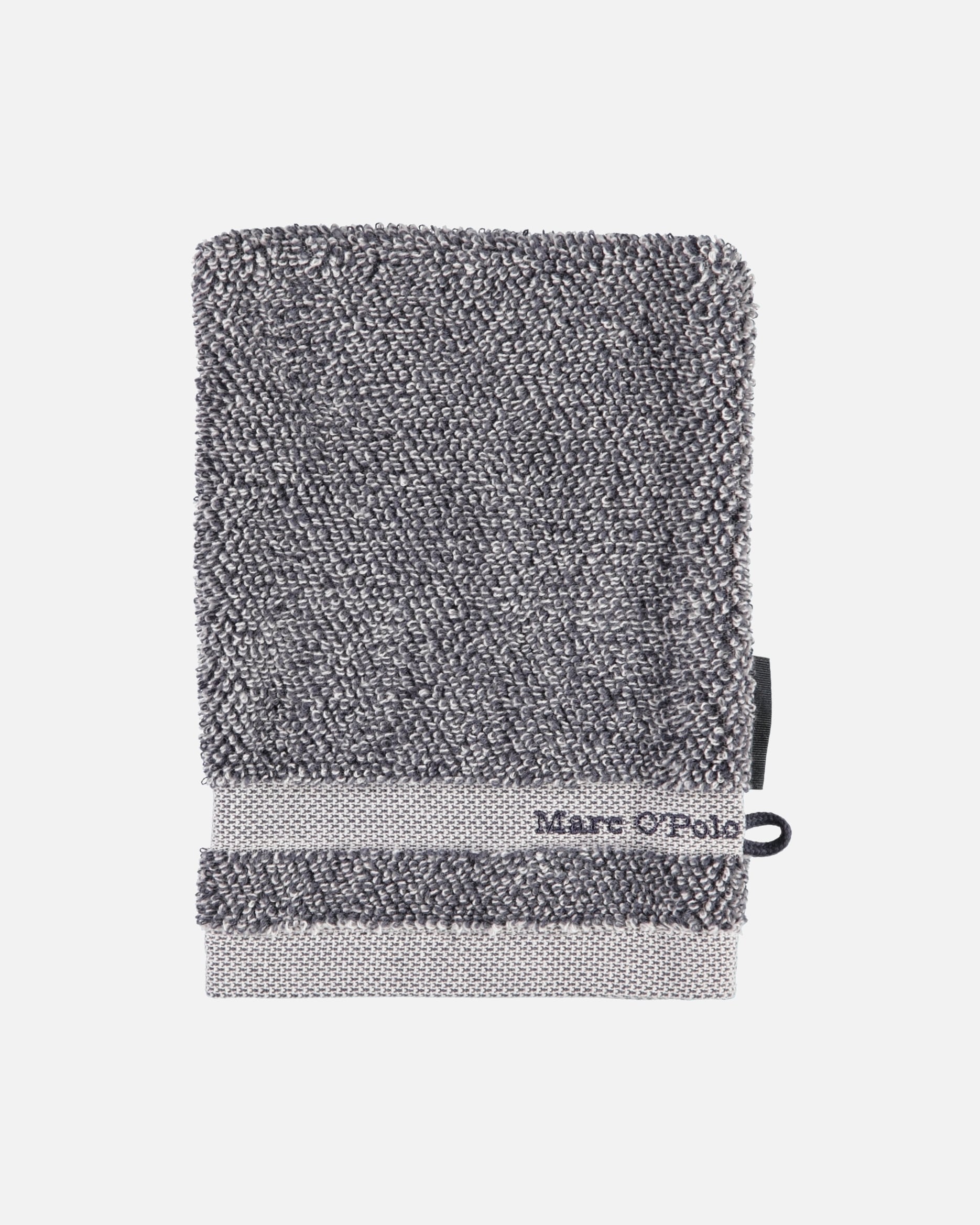 Handtuch für Unisex Marc O'Polo Marc O'Polo Handtücher Melange marine-light silver Waschhandschuh 16x21 cm