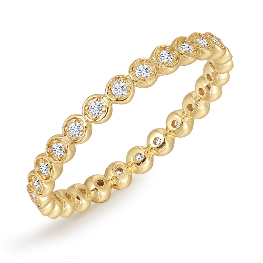 Trilani Ring aus Sterling Silber in gelbgold mit Zirkonia 60 Damen