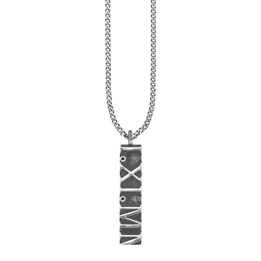 caï Halskette 925/- Sterling Silber Spinell schwarz 0,006ct 60cm Herren