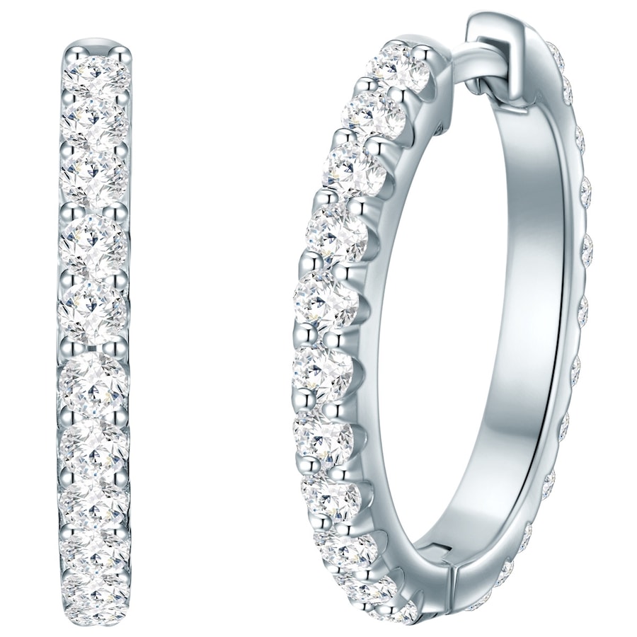 Trilani Creolen aus Sterling Silber in silber mit Zirkonia Damen