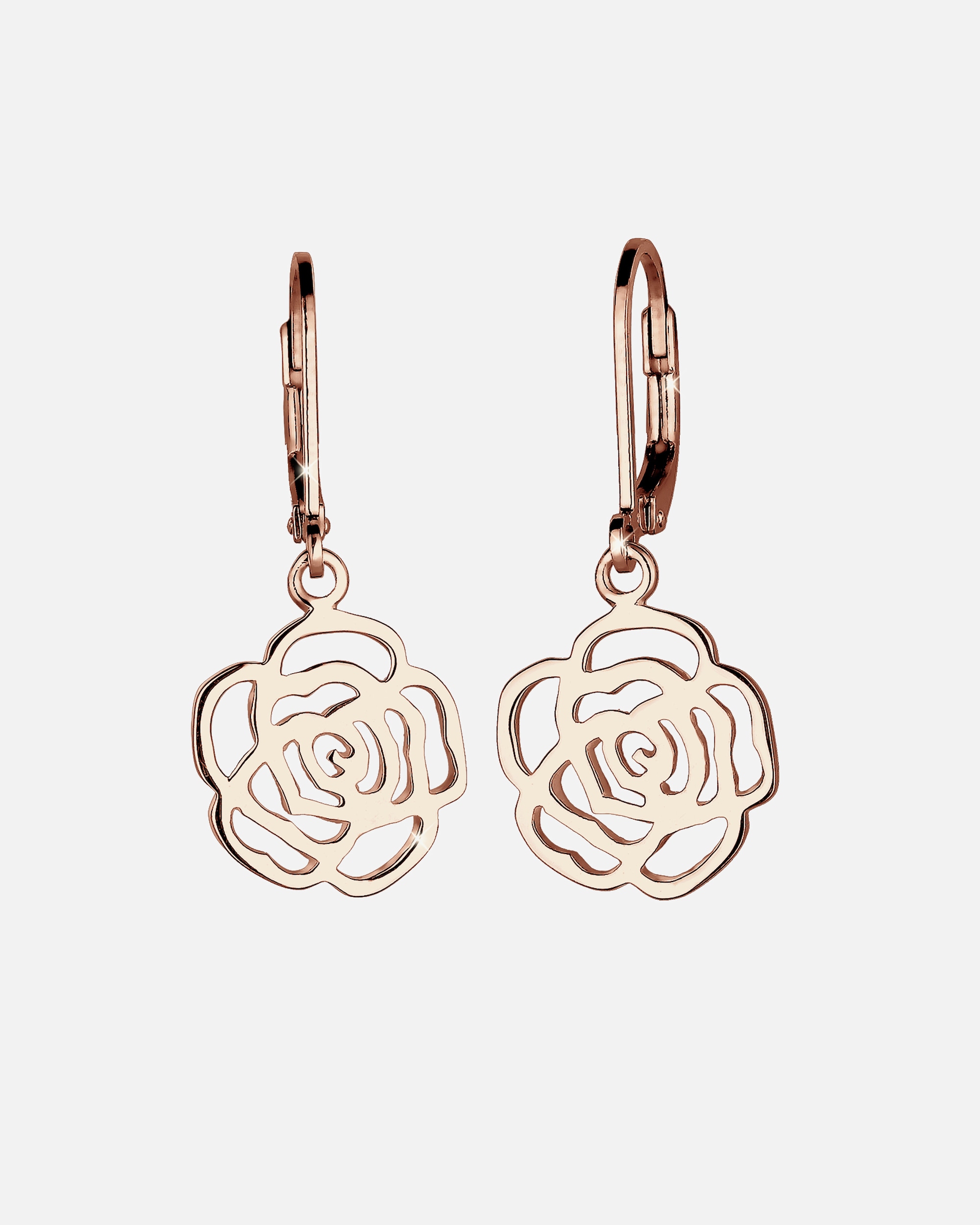 Ohrringe für Weiblich Elli Rose Blume Blütenform Romantisch Filigran 925 Sterling Silber rosefarben