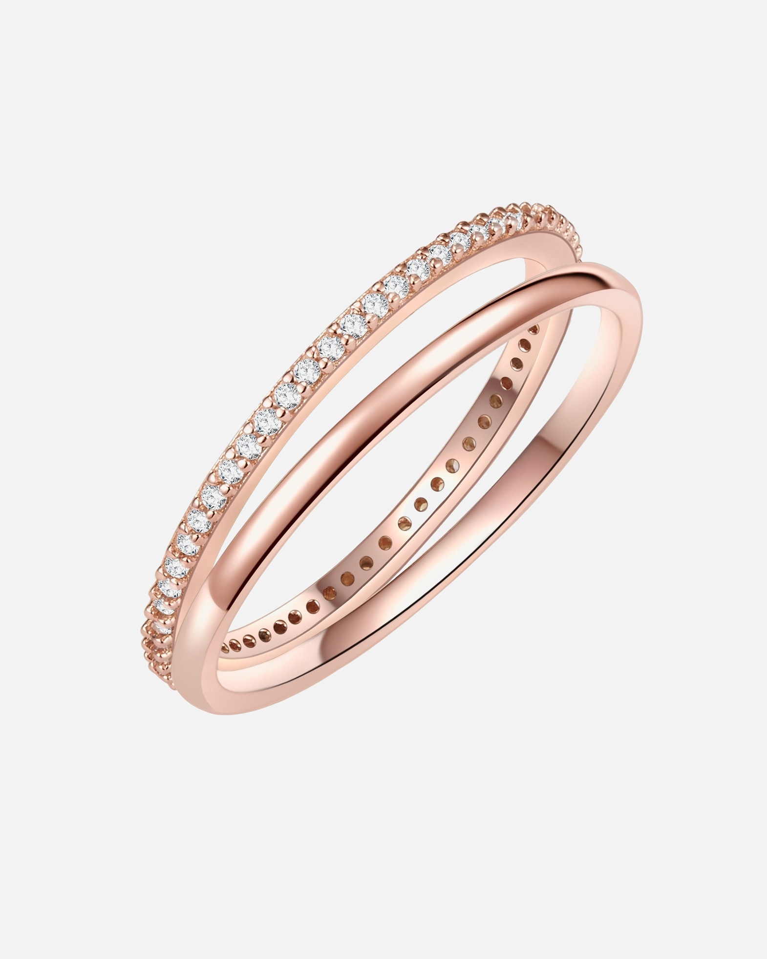 Ring für Weiblich Lulu & Jane Ring Messing Zirkonia in Roségold 54