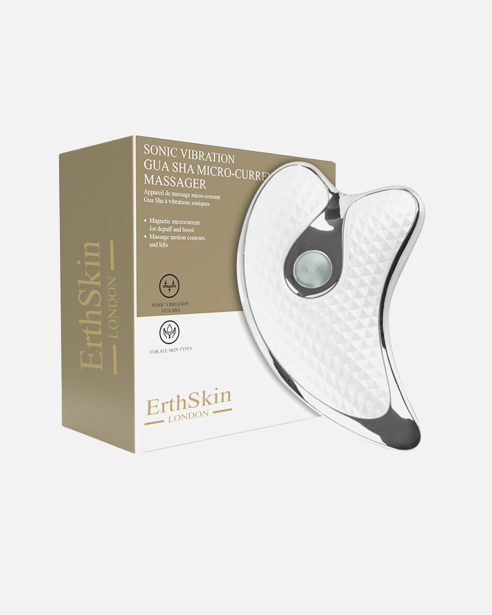 Elektrisches Gesichtsmassagegerät für Weiblich ErthSkin London Sonic Vibration GuaSha Mikrostrom-Massagegerät 1 Stück Stück