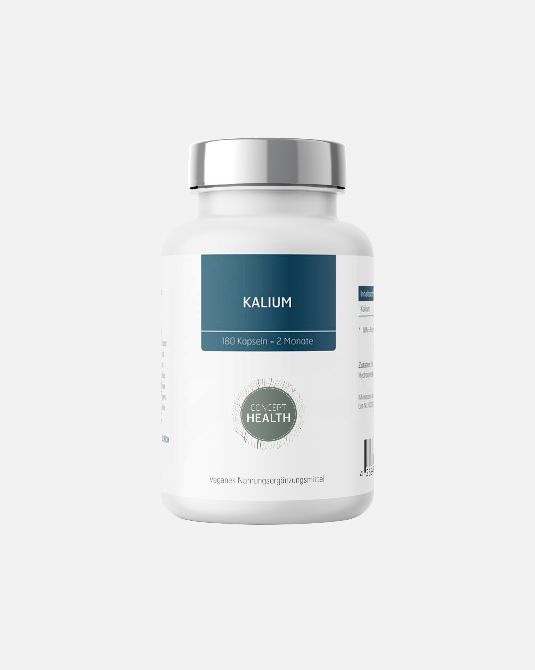 Mineralstoffe für Unisex CONCEPT HEALTH Default Brand Line KALIUM – veganes Kaliumcitrat in reiner Form 120 Kapseln