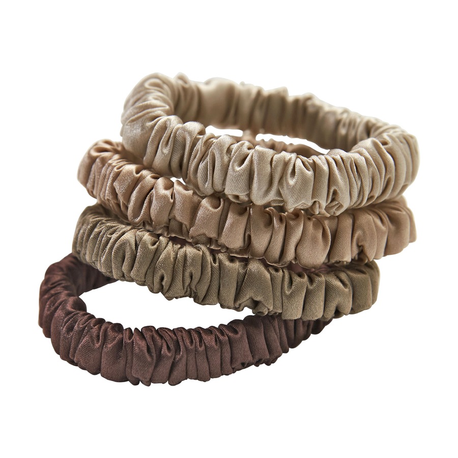 Lenoites Haarband 'Mulberry Silk Skinny Scrunchies' Beige, light brown, coffee Nude Damen