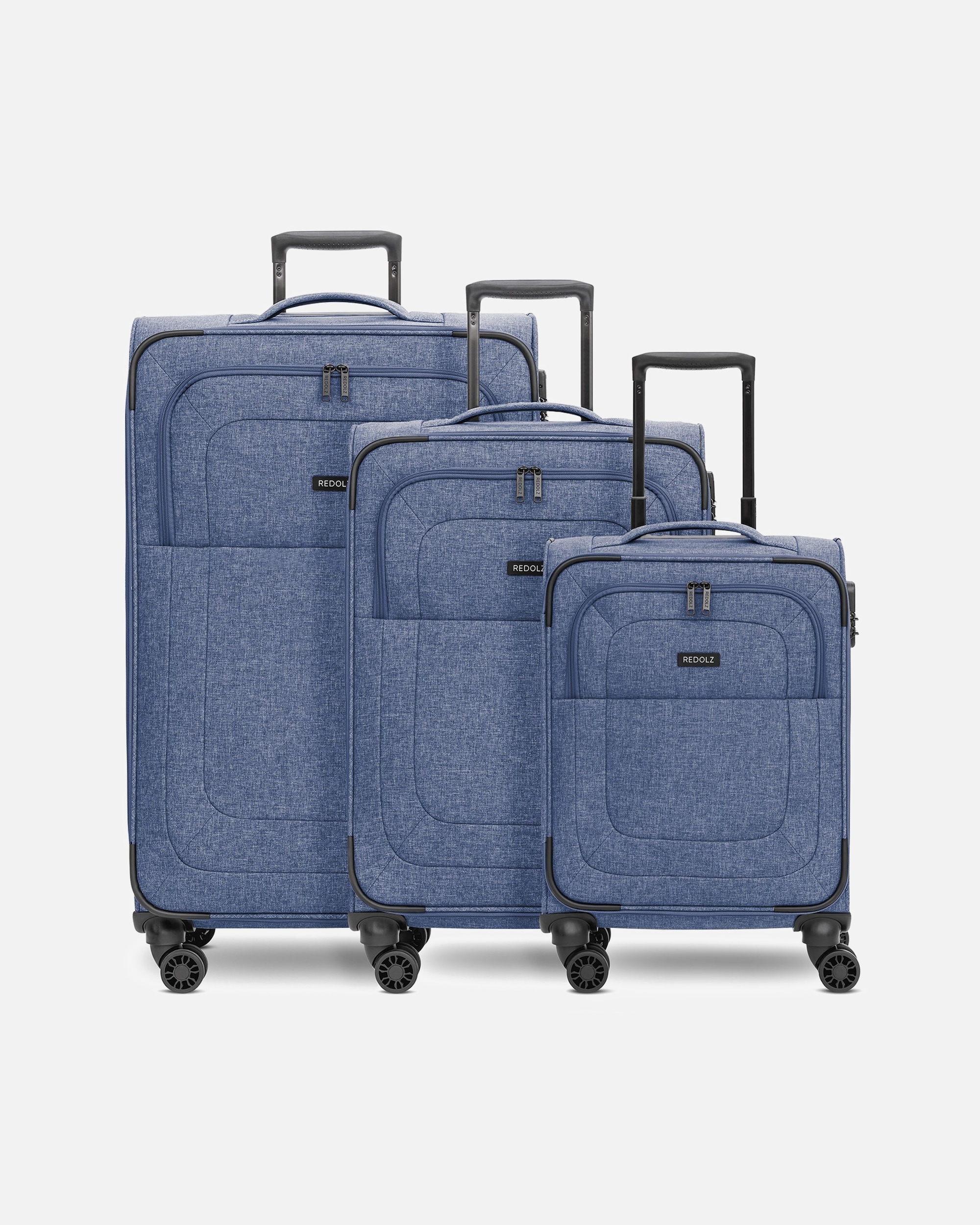 Koffer für Männlich Redolz Essentials 12 THREE SET 4 Rollen Kofferset 3-teilig mit Dehnfalte blue 2