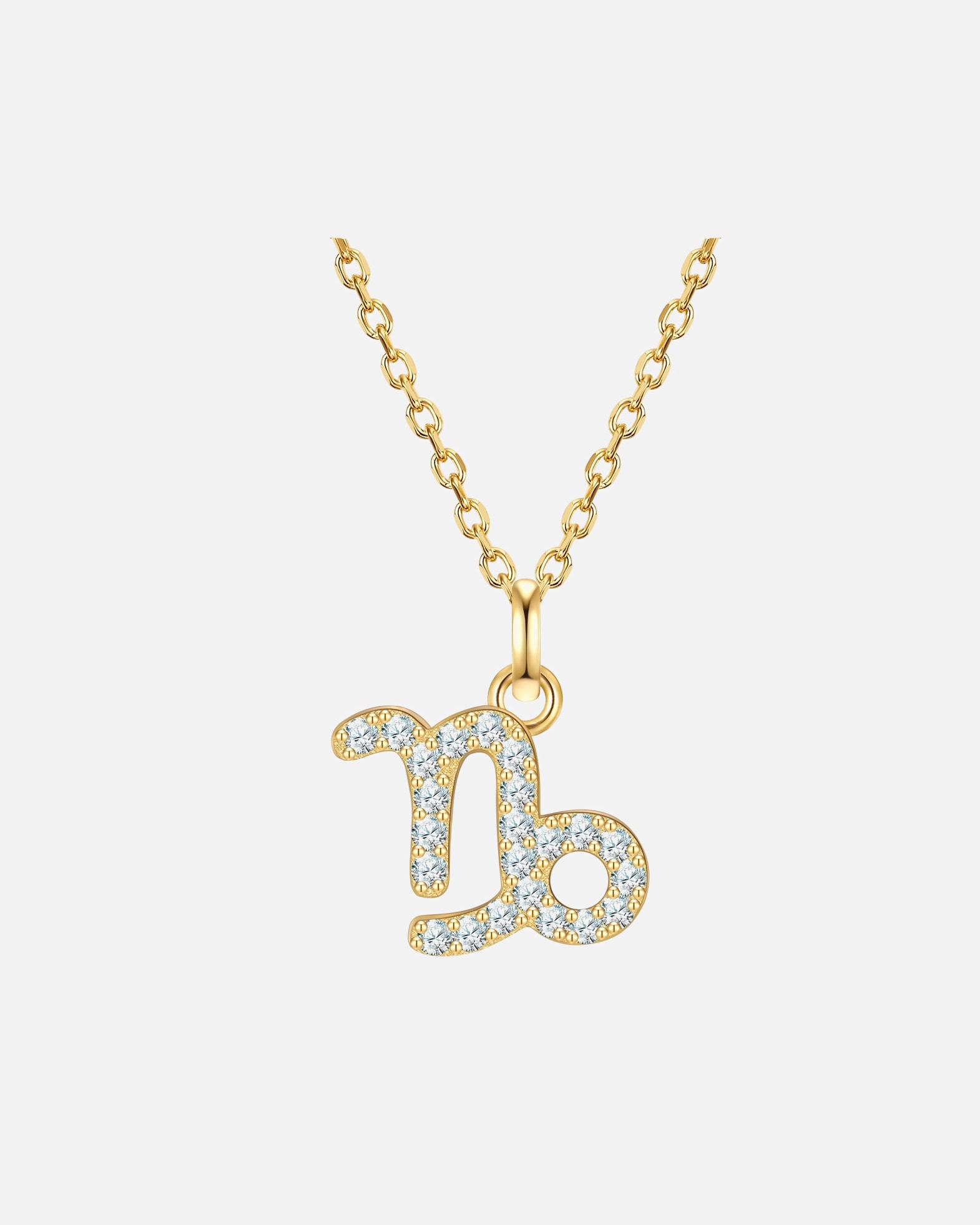 Halskette für Weiblich Glanzstücke München Halskette Sternzeichen Steinbock aus Sterling Silber in gelbgold mit Zirkonia 40,0 cm Basiskette + 5,0 cm Verlängerung