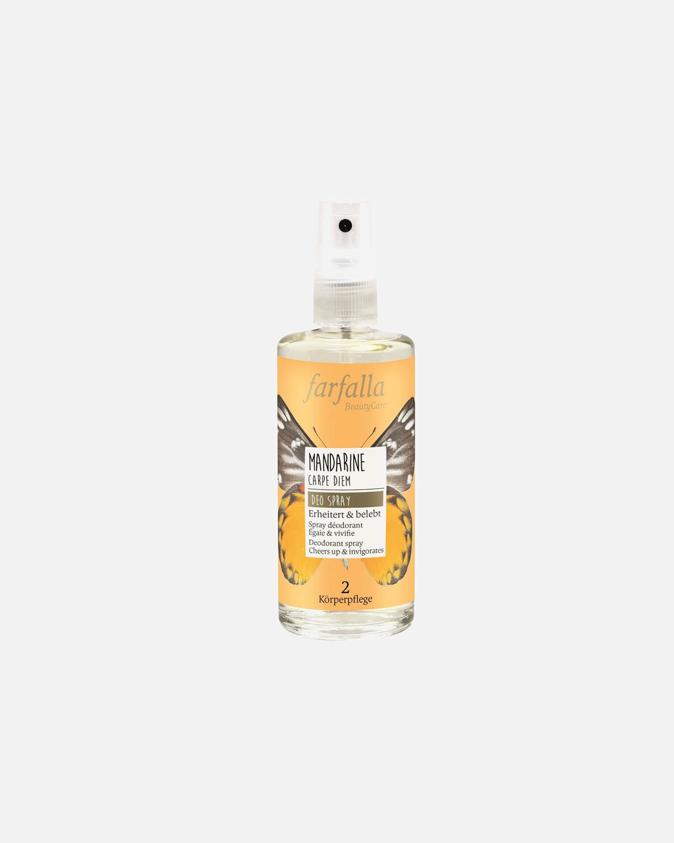 Deodorant für Unisex Farfalla Mandarine - Zitrusfrischer Deo Spray 100 ml