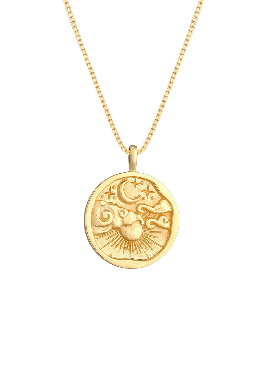 Elli Münze Sonne Mond Stern Vintage 925 Silber 45 Damen