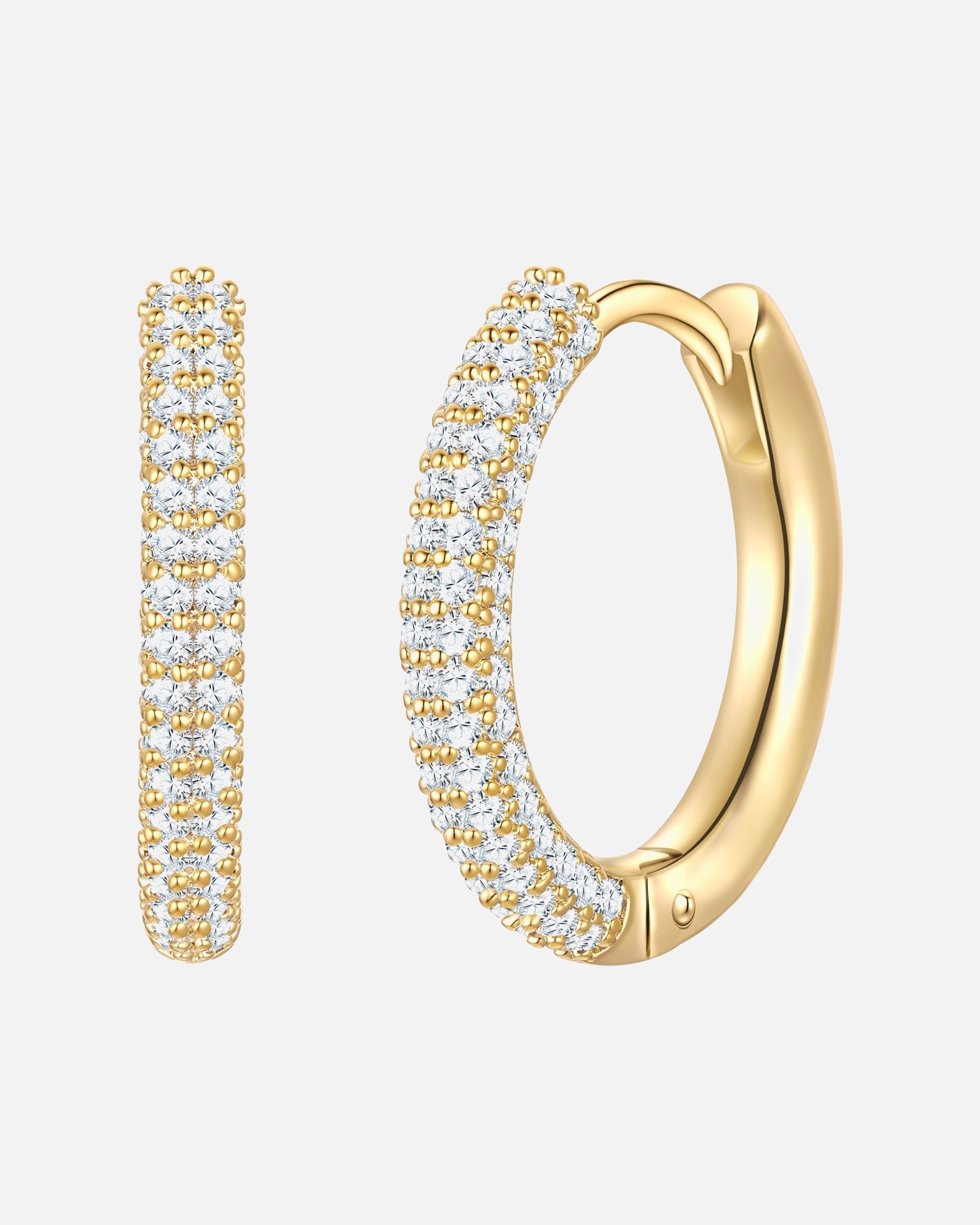 Creolen für Weiblich Yokoamii Creolen aus Messing in Gelbgold mit Zirkonia 15,7 mm
