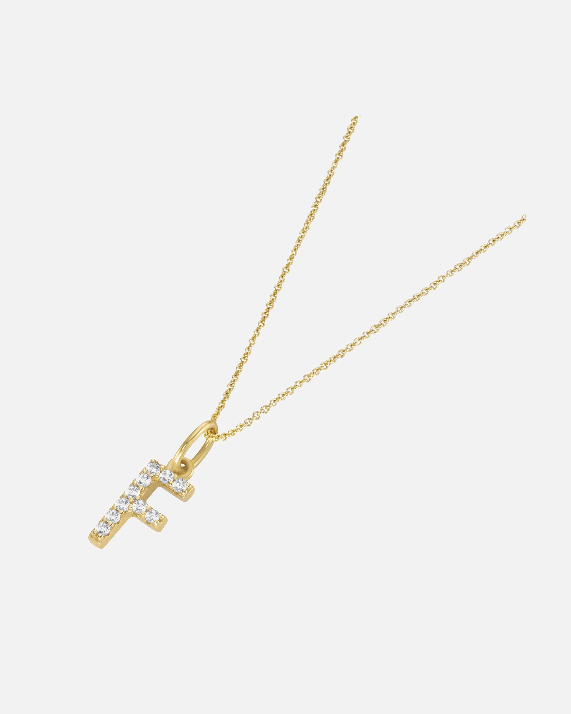 Halskette für Weiblich Luigi Merano Kette Anhänger Buchstabe F mit Zirkonia, Gold 375 45 cm