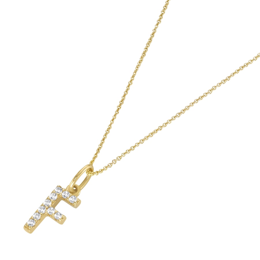 Luigi Merano Kette Anhänger Buchstabe F mit Zirkonia, Gold 375 45 cm Damen