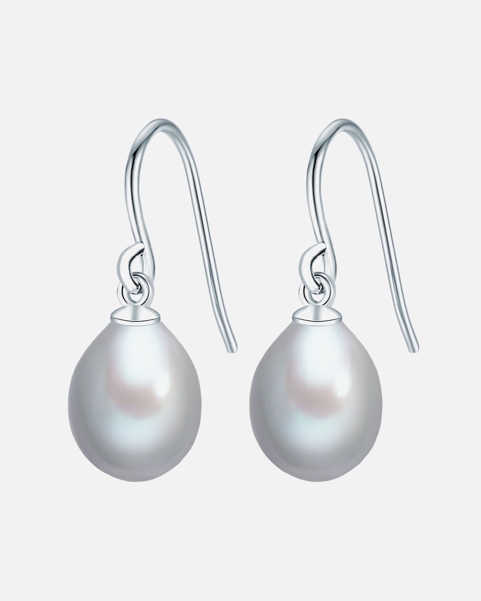Ohrringe für Weiblich Valero Pearls Perlen-Ohrhänger Sterling Silber Süßwasser-Zuchtperle in Silber 25,0 mm