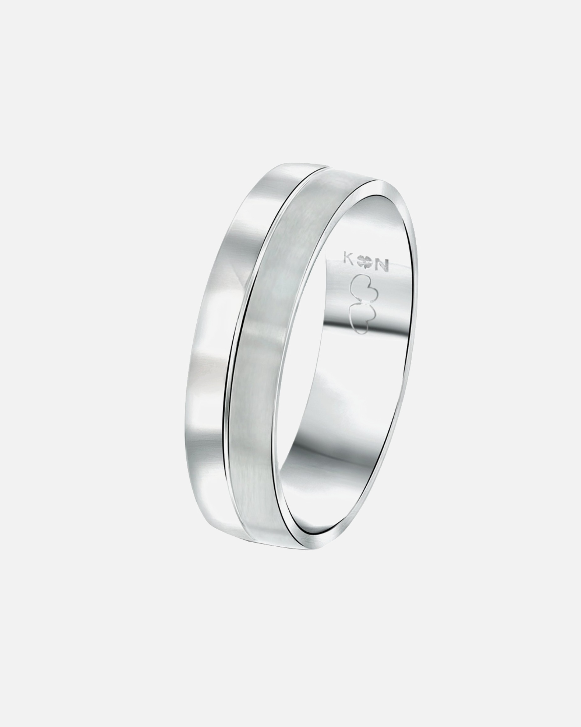 Ring für Männlich Lucardi Ringe 'Rome' Stahl - silbern 62mm